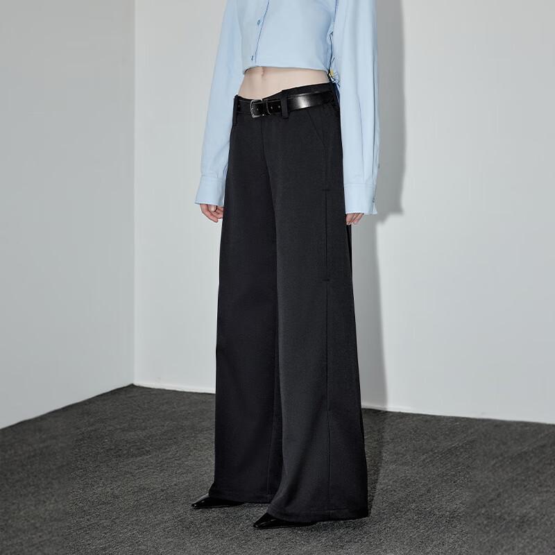 GREEN BELT Women's Minimalist Wide-Leg Suit Trousers