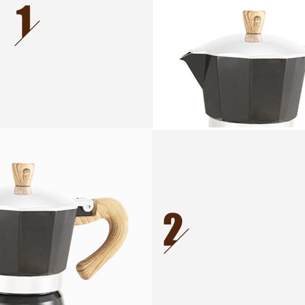 

150ml Capacity Moka Coffee Pot Aluminum Construction Stovetop Coffee Maker Home Brewing 150ml black