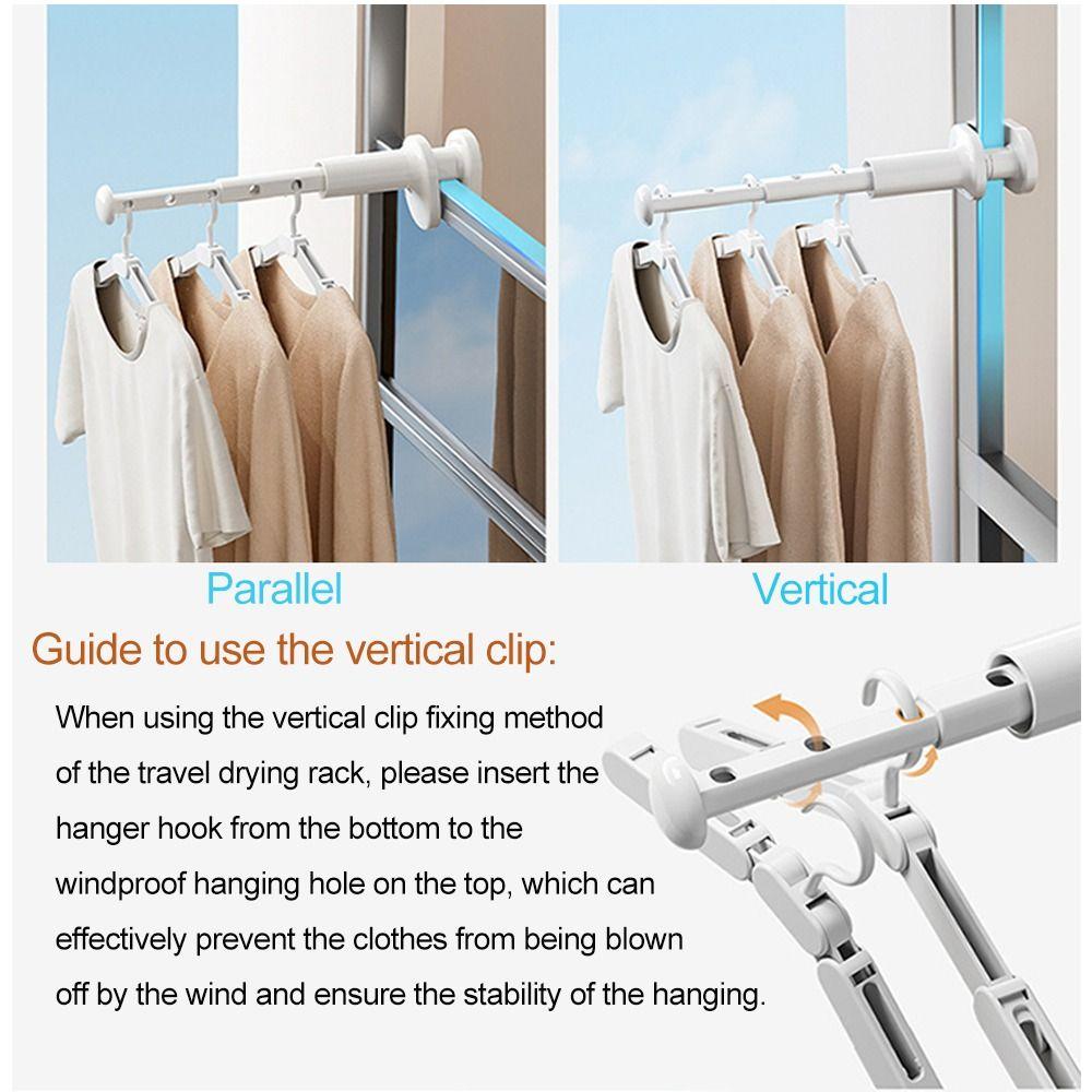 Neuer faltbarer Wäscheständer, ohne Bohren, platzsparend, Fenster-Wäscheständer, Stange, Wäscheständer, Reise