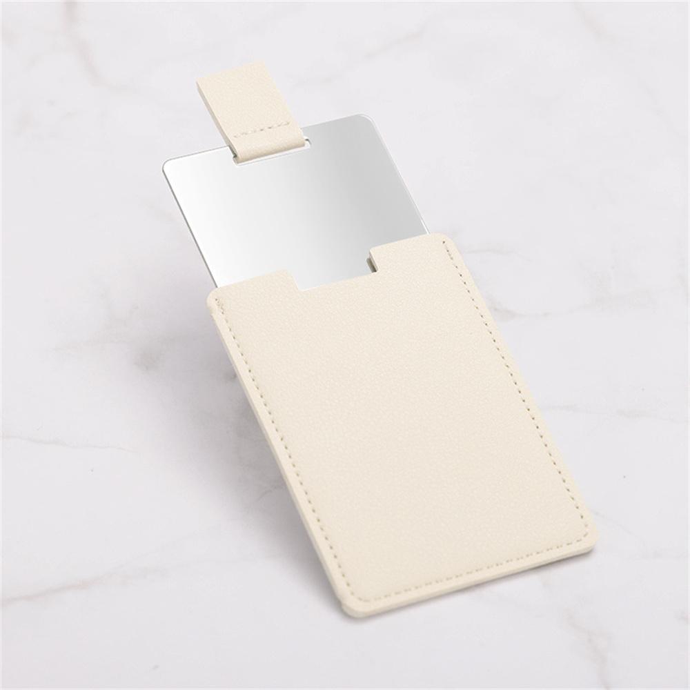 Stainless Steel Ultra-Thin Makeup Mirror Portable Vanity Mirror Compact Pocket Hand Mirror Pu Leather Cosmetic Mirrors 2025
