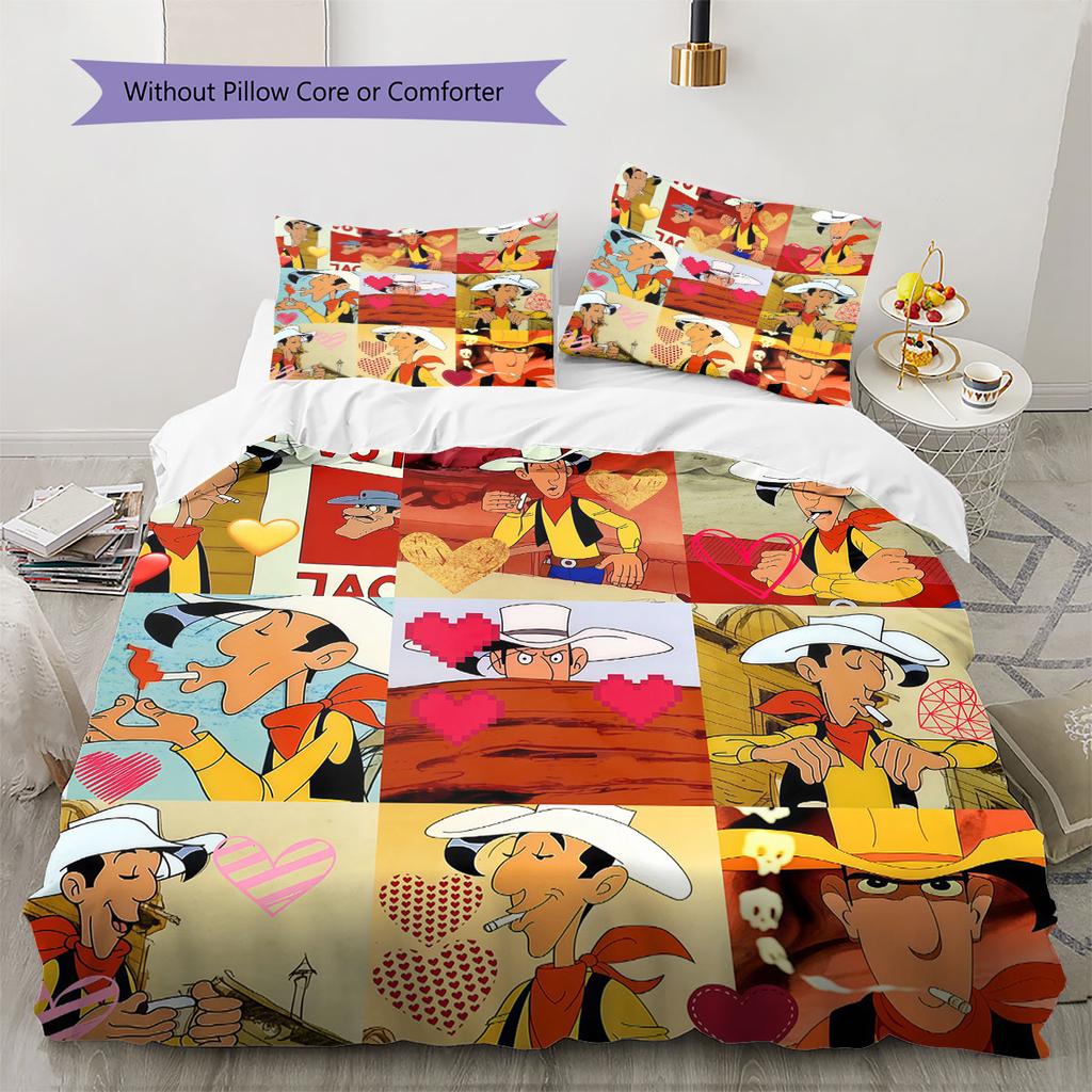 Lucky Luke Pride Bedding Quilt Set Quilt Cover Pillowcase Home Decoration Birthday Gift (1 * duvet cover + 2 * pillowcase, without core)