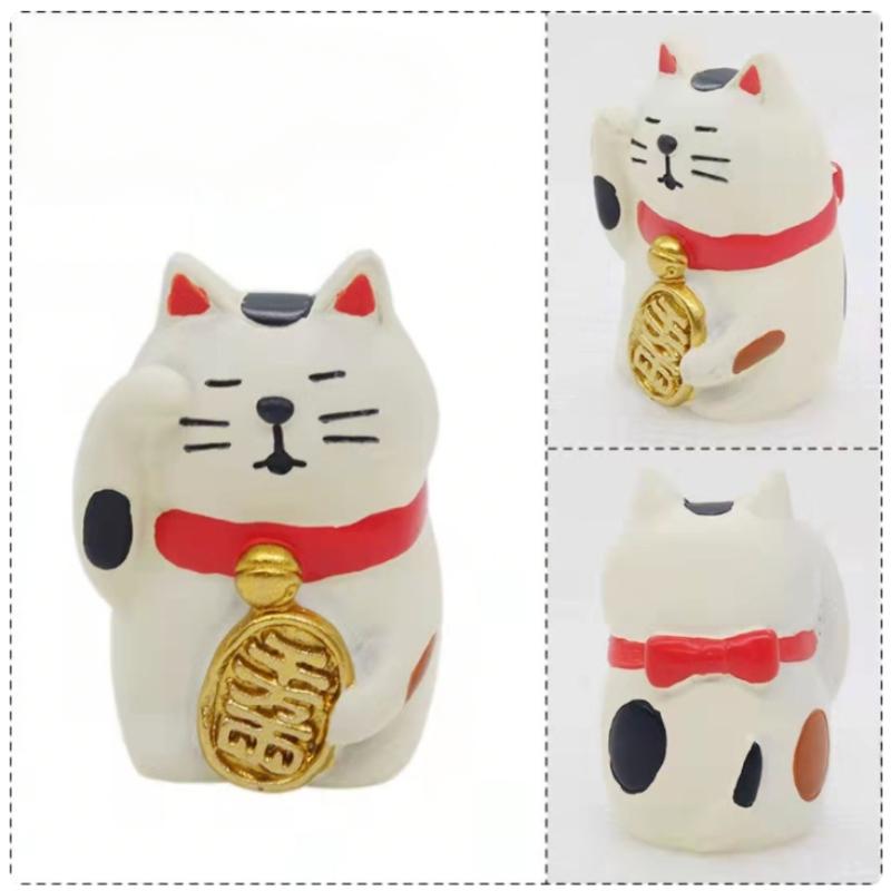 Japanese Zakka Cat Statue Cat Miniature Figurines Resin Craft Toys Ornament Car Home Decoration Photography Props