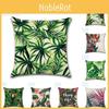 Premium 18'' Green Tropical Plant Pillow Case Cotton Sofa Cushion Cover For Elegant Dcor