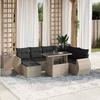 VidaXL Garden Lounge Set 8 Pcs with Light Grey Cushions Wicker 3268702
