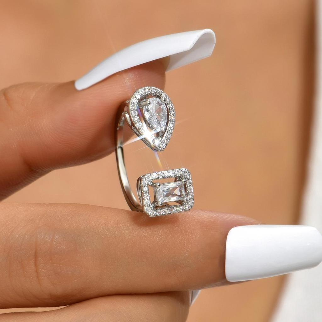 European-American Copper & AAA Zircon Geometric Women's Ring