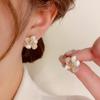 Light Luxury Sweet Micro-Paved Flower Stud Earrings with S925 Silver Needle - High-End Niche Design.
