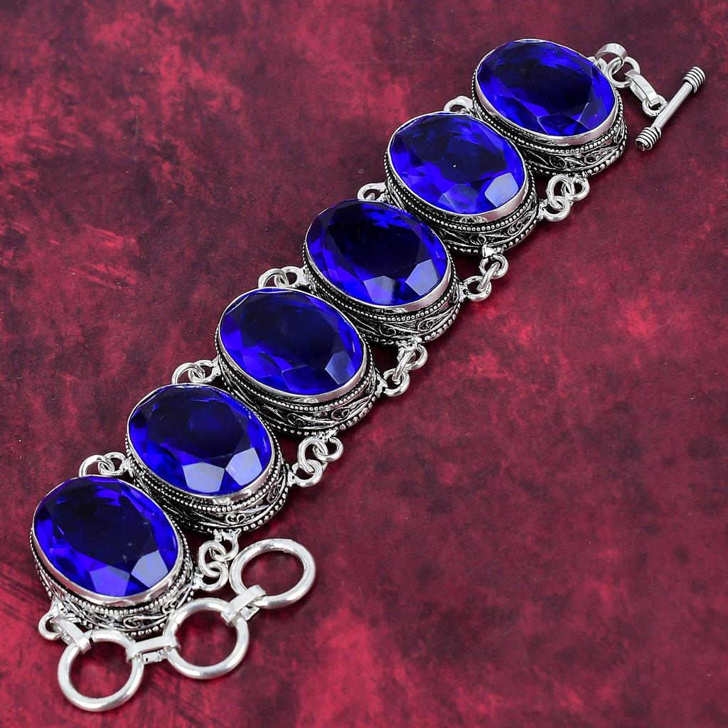 Tanzanite Jewelry, 925 Solid Sterling Silver Gemstone Bracelet, Handmade Jewelry, For Memorial Day