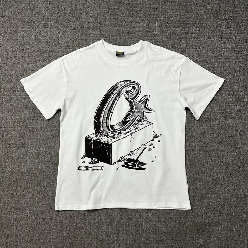 Unisex Streetwear Oversized Cotton Tee With Geometric Print Loose Fit Short Sleeve T-Shirt Men Women