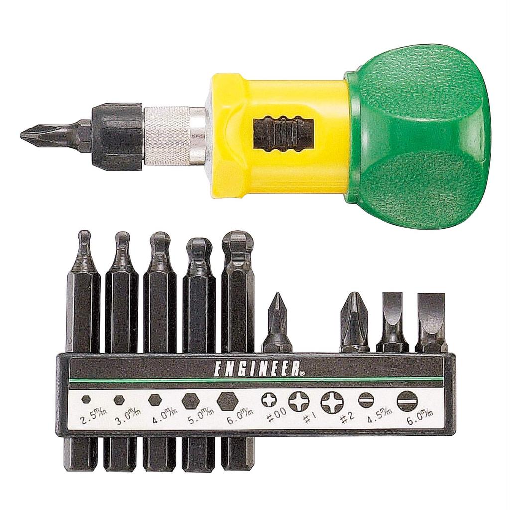 ENGINEER Ratchet Stubby Set (10 Bits) DR-04
