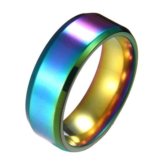 

Fashion Simple Polish Titanium Steel Ring Couple Wedding Engagement Jewelry Gift Us12 різнокольоровий
