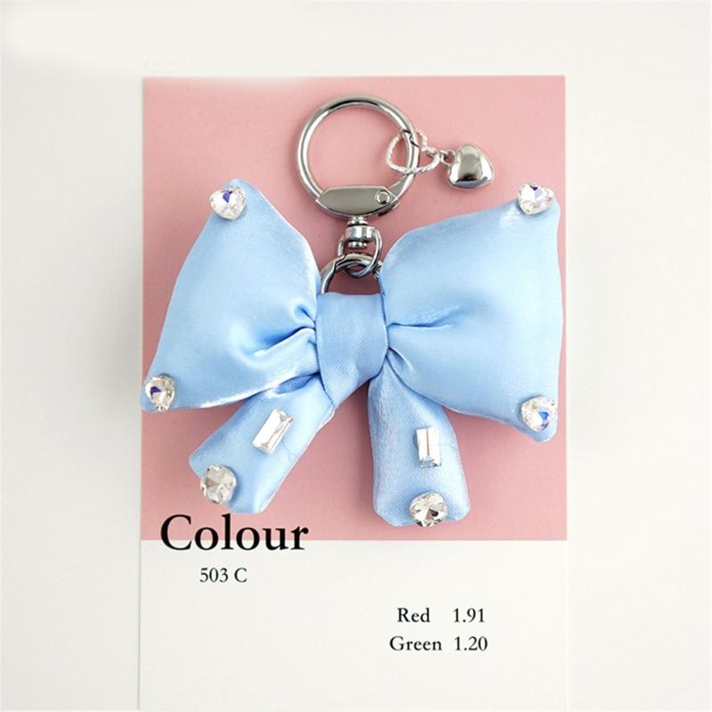 Elegant Butterfly Bowknot Keychain with Sparkling Rhinestones Detail Sturdy Alloy Construction Pendant Trendy Women
