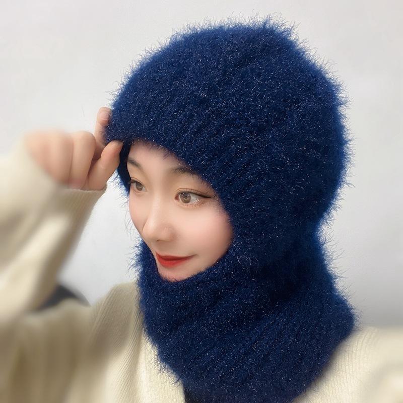 Autumn and winter female squirrel fleece cover hat wool hat knitted hat handmade hat warm ear protection wind and cold resistance little cutie