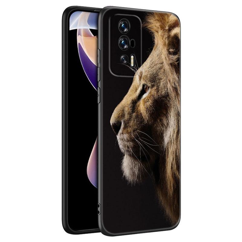 Animal Lion Black Silicone Phone Case For Xiaomi Redmi 7A 8A 9A 10A 11A 9C 10C 12C 13C 11 Prime A1 A2 Plus 12 4G Note 9T 12R