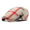 Button Adjustable Plaid Berets Colorful Newsboy Caps Unisex Summer Visor Hat  for Men Women