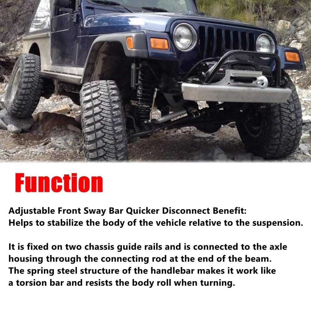 Front Sway Bar Links Disconnects Adjustable 2.5-6" Lifts For Jeep Wrangler JK JKS 2/4 Doors 2007-2018 Stainless Steel Sway Bars