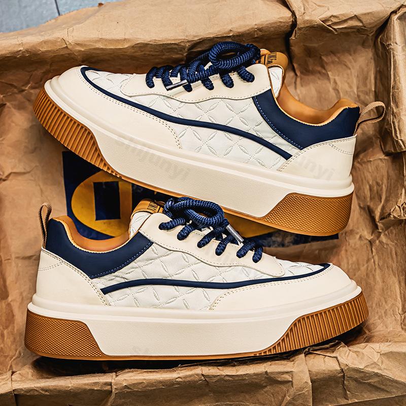 Fashion 2025 Spring New Men's Low Top Fashion Trend Casual Shoes Comfortable Thick Soled Sports Shoes Low Top Non slip Platform sneakers