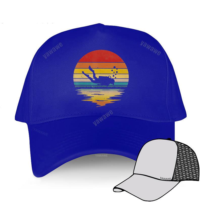 Baseball Cap for Men Hip Hop Harajuku Hats Retro Scuba Diving Cotton 80s Scuba Diver Teens Golf Hat Summer Breathable Caps