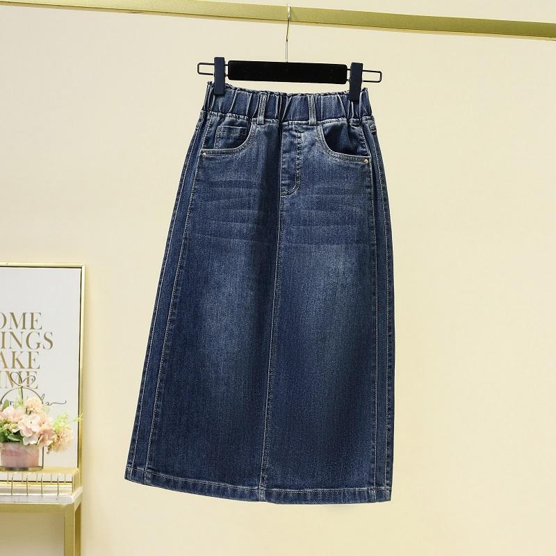 DIMANAF 2025 New Summer Denim skirt Women Loose Casual Basic Denim Plus Blue  skirt