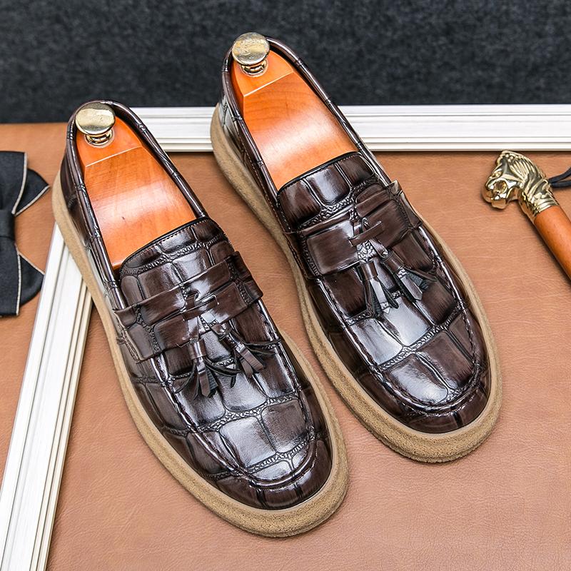 

Новые мужские модные повседневные кожаные туфли INS в британском стиле, свадебные туфли для вождения, мокасины 38 коричневый