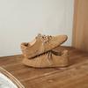 Krazing Pot Nubuck Round Toe Increased Lace Up Spring Autumn Shoes Big Size 41 Lace Up Women Leisure Shoes