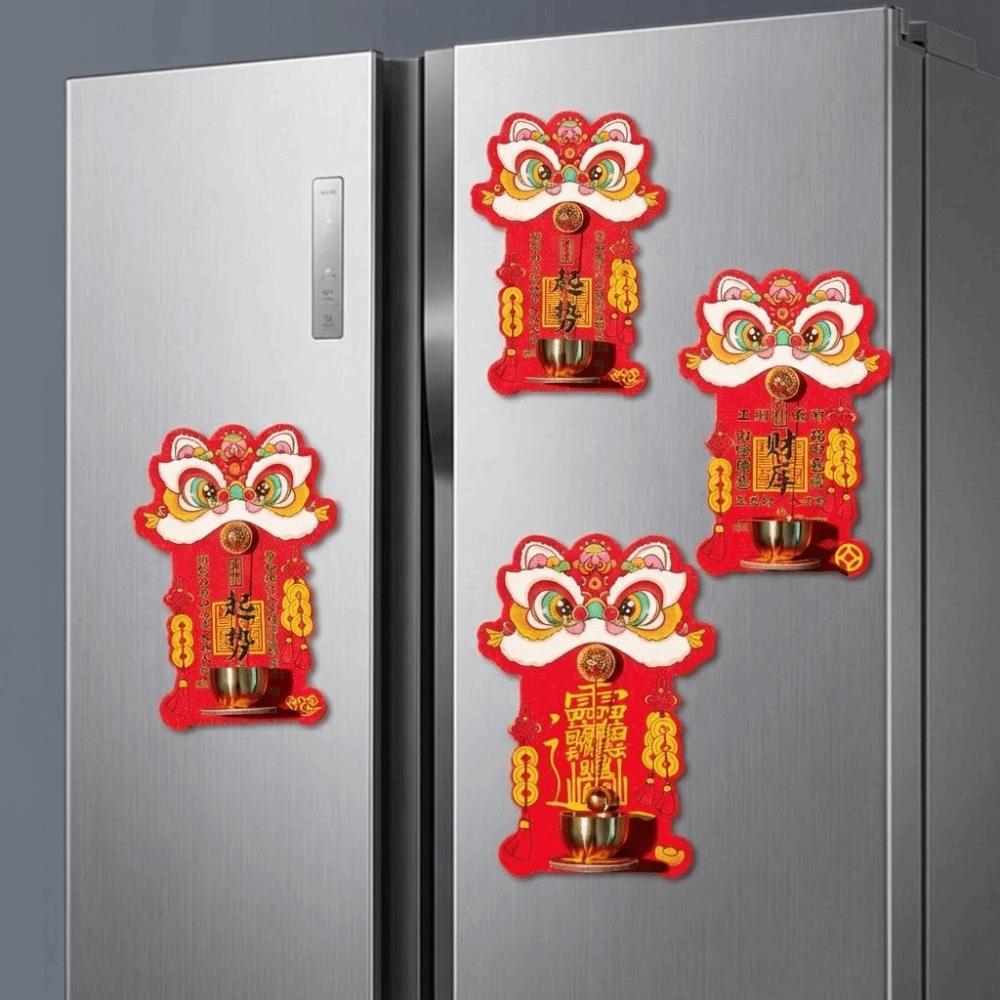 Dopamine Cartoon Lion Doorbell Magnetic Suction Chinese New Year Ornament  Home Ornament
