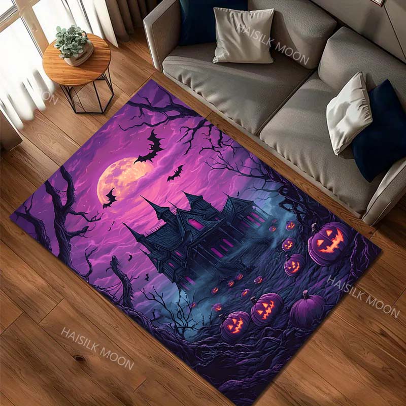 Spooky Castle Halloween Decoration Carpet for Living Room Bedroom Bedside Floor Mat Cloakroom Sofa Area Rugs Luxury Gifts