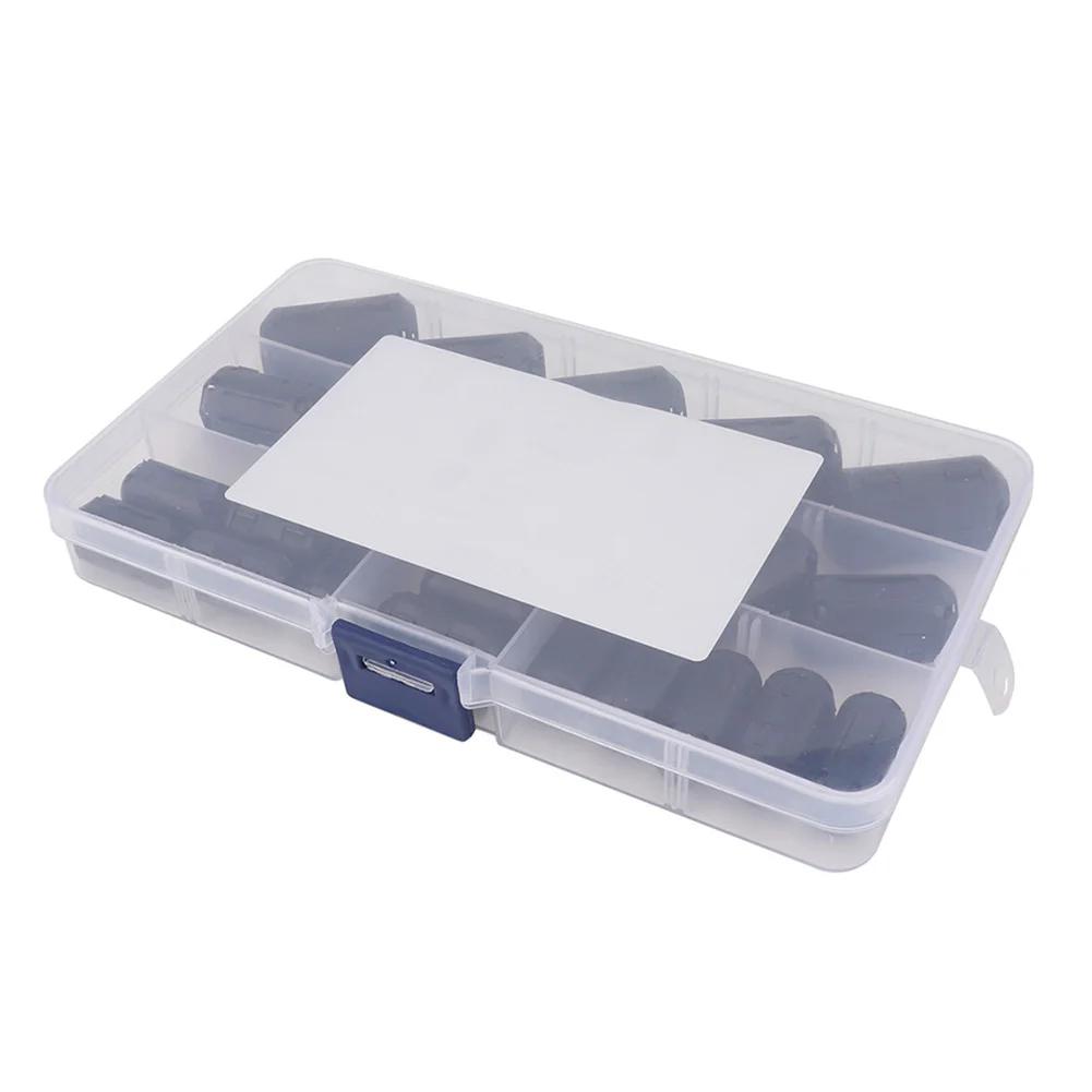 25/22 stk Ferrittkjerne Ringklemme Sett 3,5 mm/5 mm/7 mm/9 mm Clip-On Kabelkontakt Støyfiltre Undertrykker for USB Bilradio Video