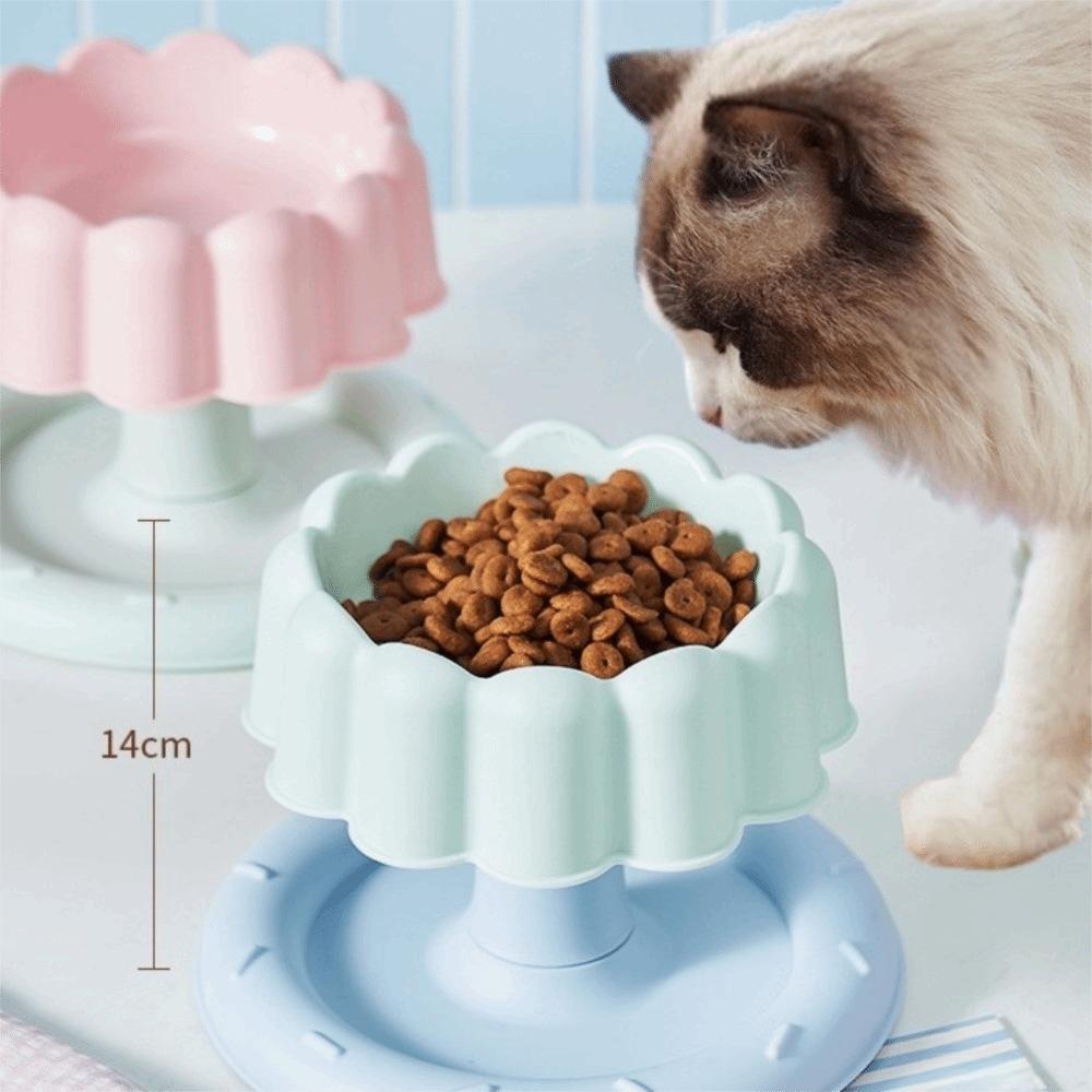 Non-Slip Base Pet Stainless Steel Bowl Elevated Design Stable Detachable Pet Bowl Cake Shape Cartoon Pet Feeder Bowl
