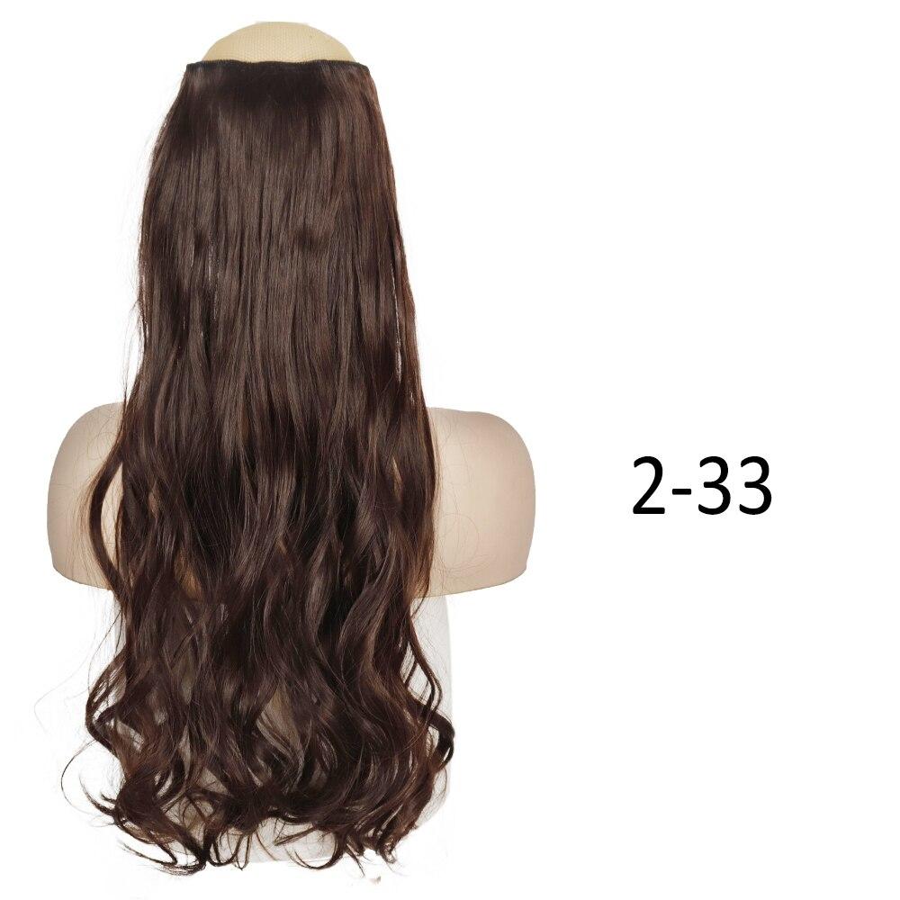 MISSQUEEN Women Long Straight Wavy Invisible Hair Extensions Without Clips Synthetic Fiber Long Daily Wear Invisible Hairpiece