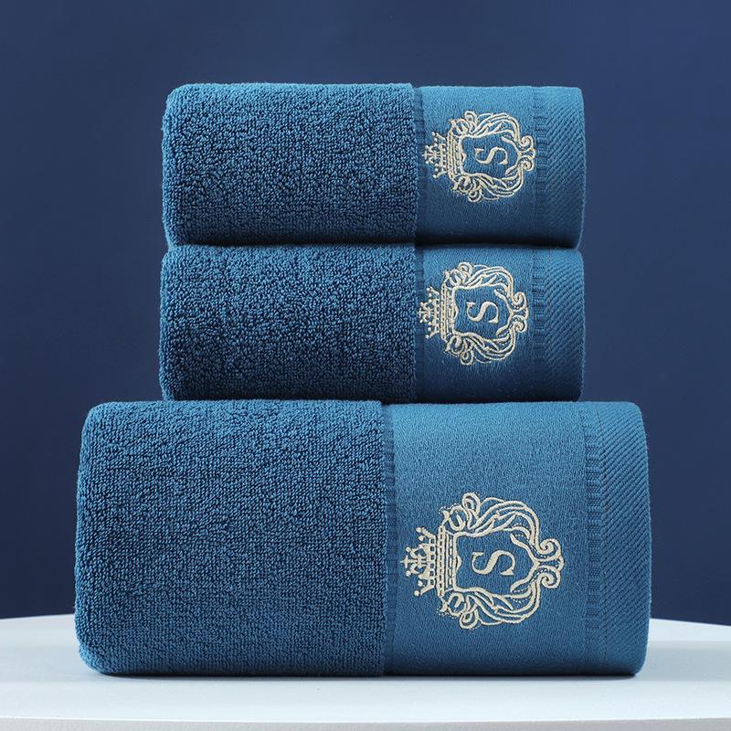Set Of 3 Cotton Bathroom Towels Sets 2Pcs Hand Face Towel 35X75Cm And 1Pcs Big Bath Towels 70X140Cm Washcloths Gift Towels
