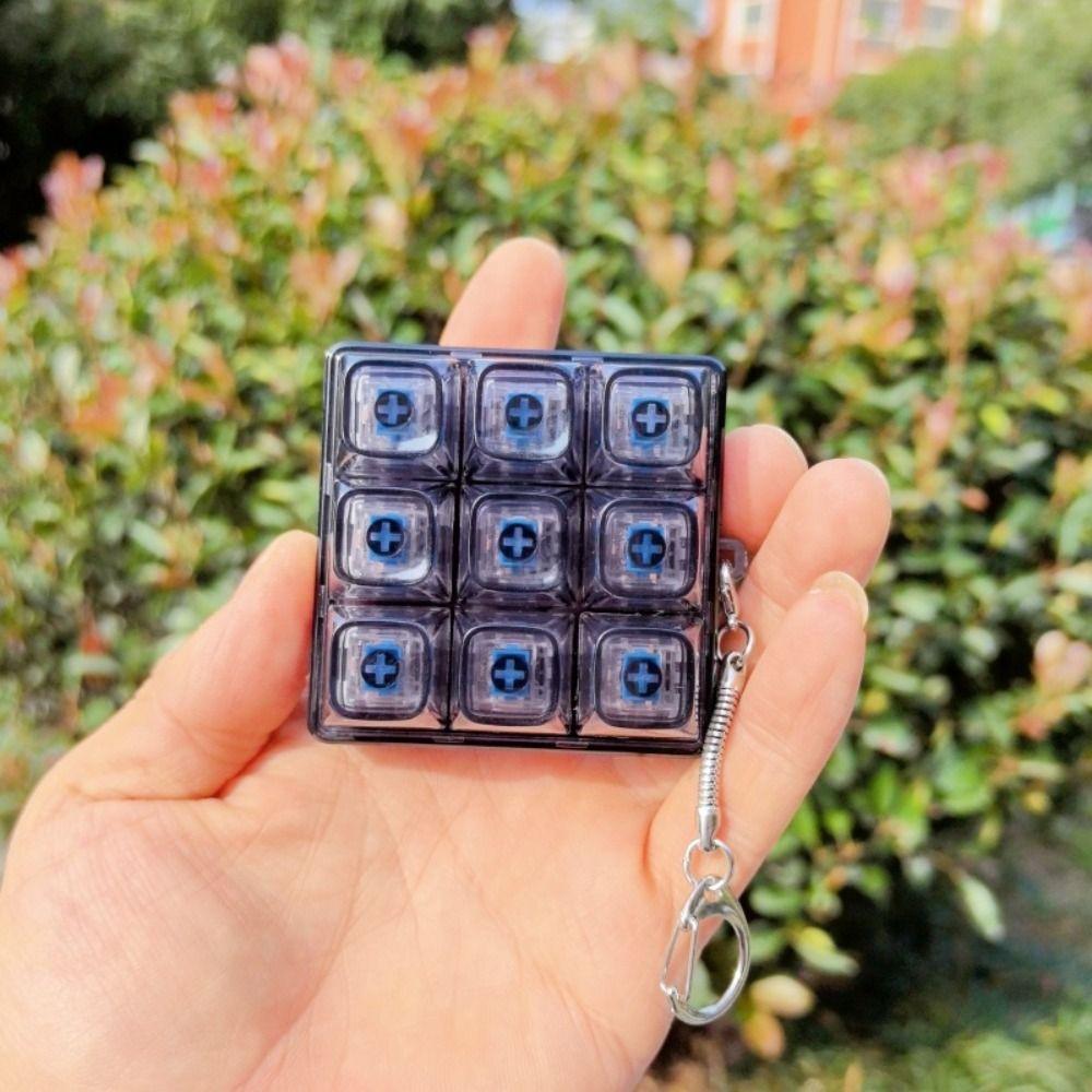 Shaft Tester Keyboard Keychain 9-button Mechanical Keyboard Keyring Keyboard Caps Toy  Kids Teens