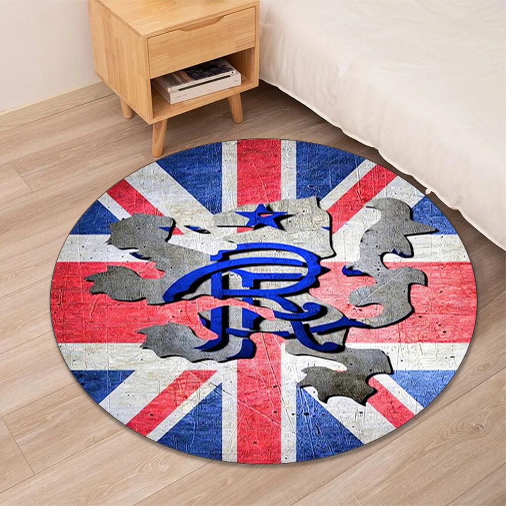 Rangers F.C Printed Round Rug Carpet Chair Rug Area Rug Entryway Doormats,for Office Chair Living Room Bedroom Kitchen Room.