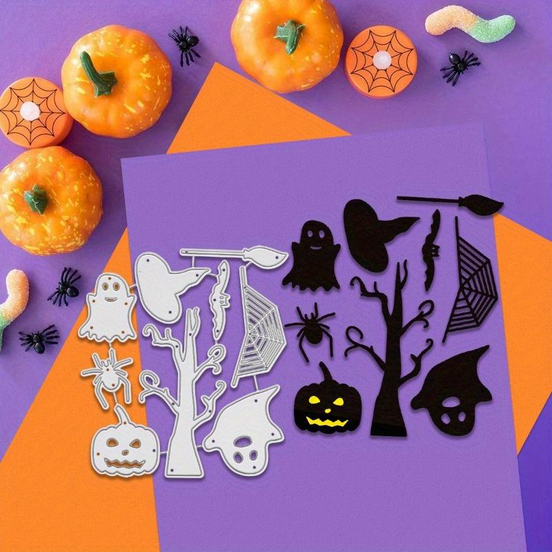 Halloween Cartoon Cutter Set - Carbon Steel Ghost Pumpkin Decorations for Scrapbook and Craft Projects