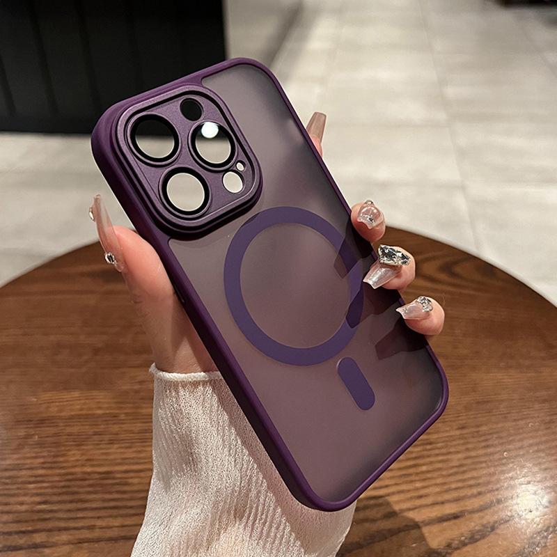 Applicable To IPhone 16 Matte Skin sensitive Magnetic Suction Phone Case Apple 15 Promax Comes with Lens Film Protective Case 13