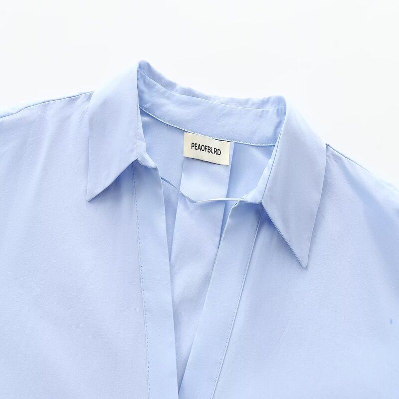 Fashion Style 2024 Autumn New Women's Clothing Cotton Leisure Easiest for Match Poplin Long Sleeves Lapel Shirt 8392255