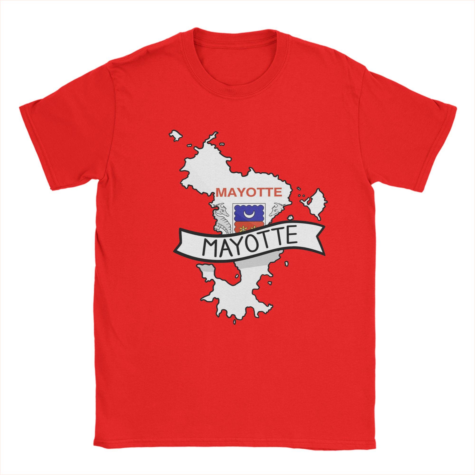 Mayotte Flag Map TShirt for Unisex Creative Pure Cotton Tees O Neck Short Sleeve T Shirt Printed Clothing S