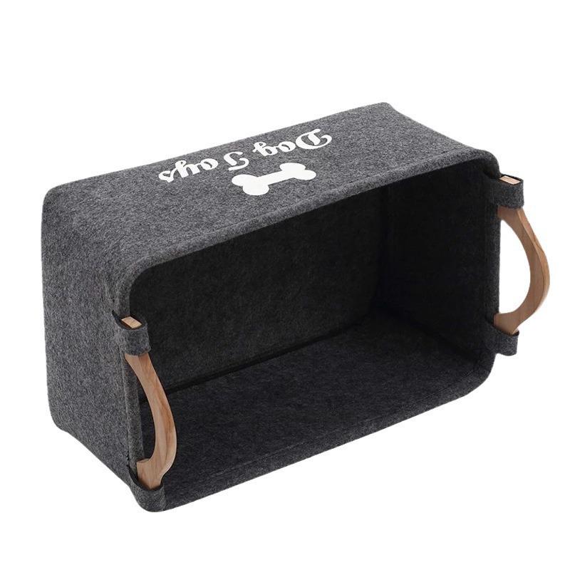 Felt Handheld Storage Basket - Japanese/Korean Style for Laundry & Desktop Organization.