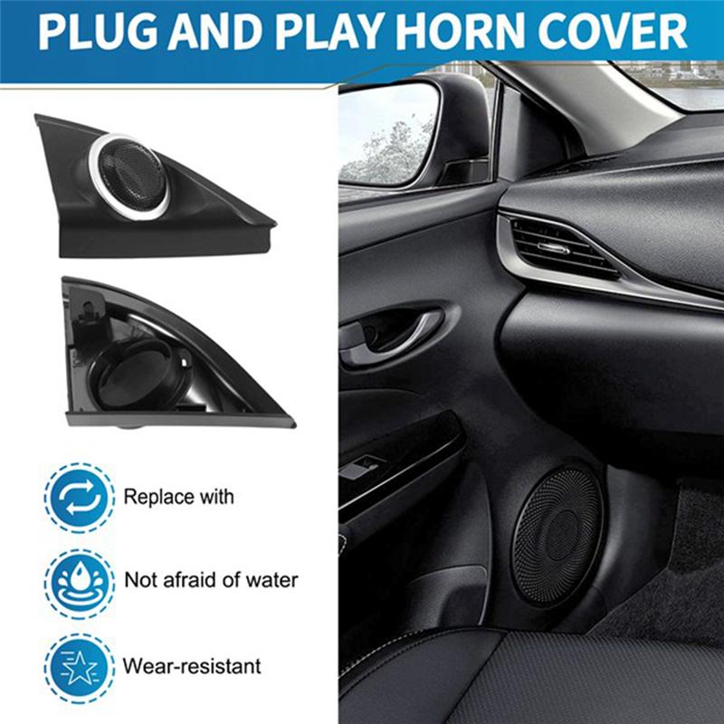Autodeurpaneel Audio Hoorn Cover Tweeter Driehoekige Speaker Luidspreker Cover Trim Voor Toyota Vios Yaris 2013-