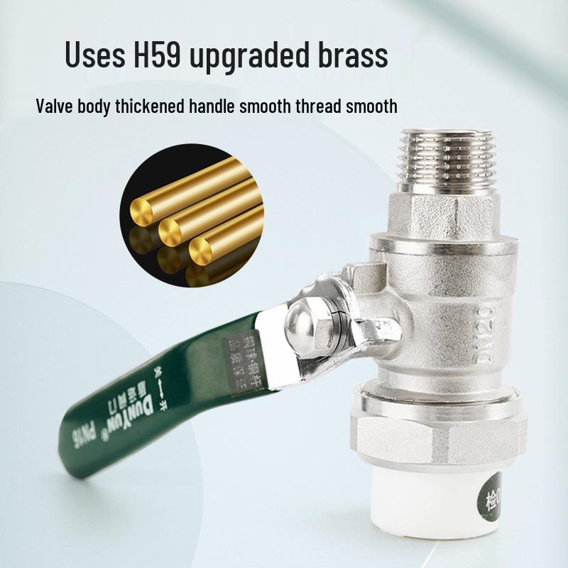 Mosiężny zawór kulowy z gwintem zewnętrznym PPR do domowej instalacji wodnej (4, 6 Punktów, 1 Cal)