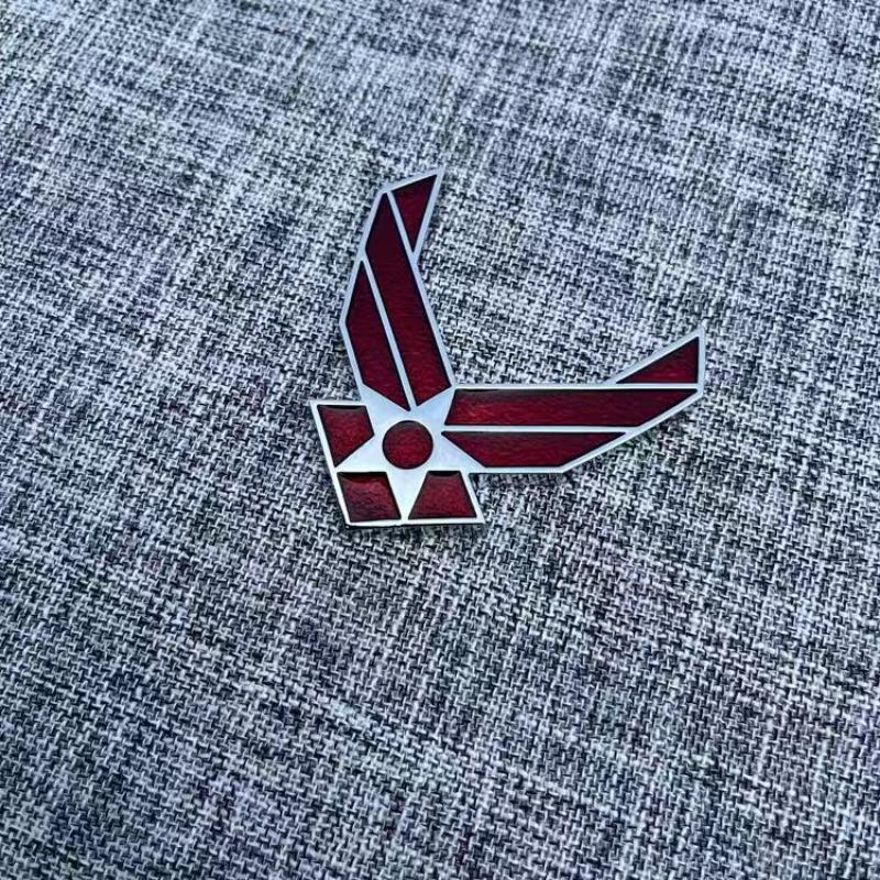 Metal Air Force Badge Modification Decal for Cars USAF Scratch Cover Sticker for Vehicle Body Rear Emblem Side Badge & Fender Marker Silver