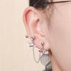 2 In 1 Angel Heart Wing Earrings Pendant Tassel One-piece Earring Helix Double Piercing Earring Chain Cartilage Dangle Earrings