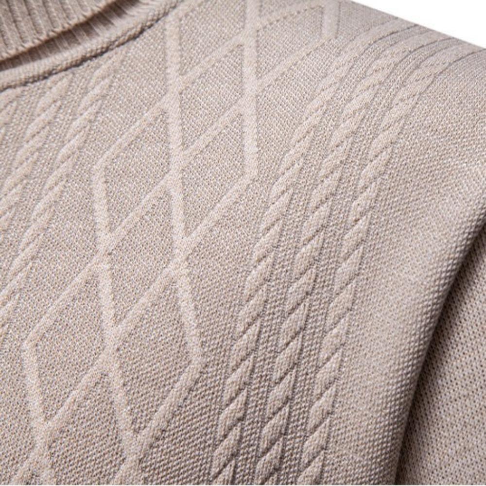 Autumn and Winter Men's High-neck Sweater, Thickened Sweater, Casual Warm Base Knitted Sweater