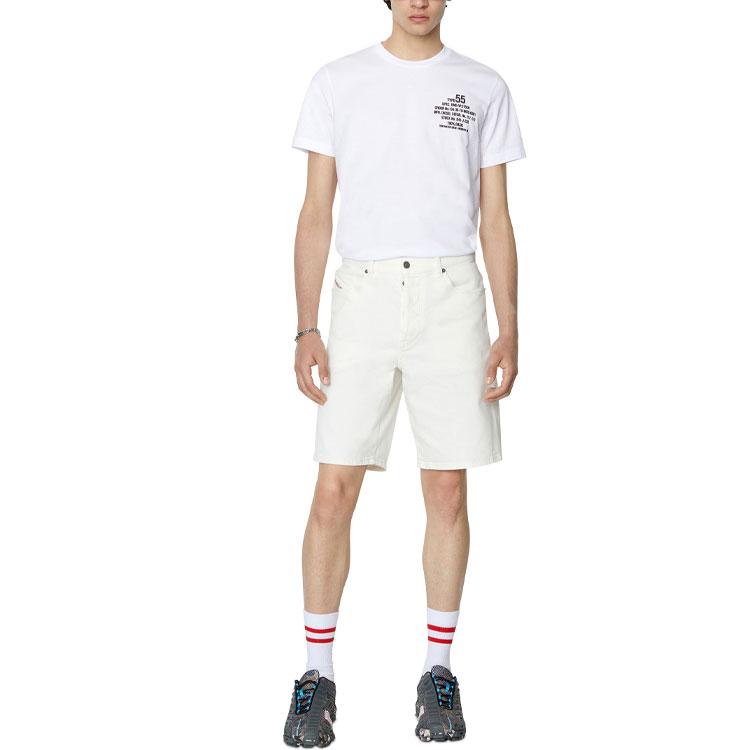 DIESEL T-Shirts Men's White Crew Neck Thin Straight Fit A064980GRAI100