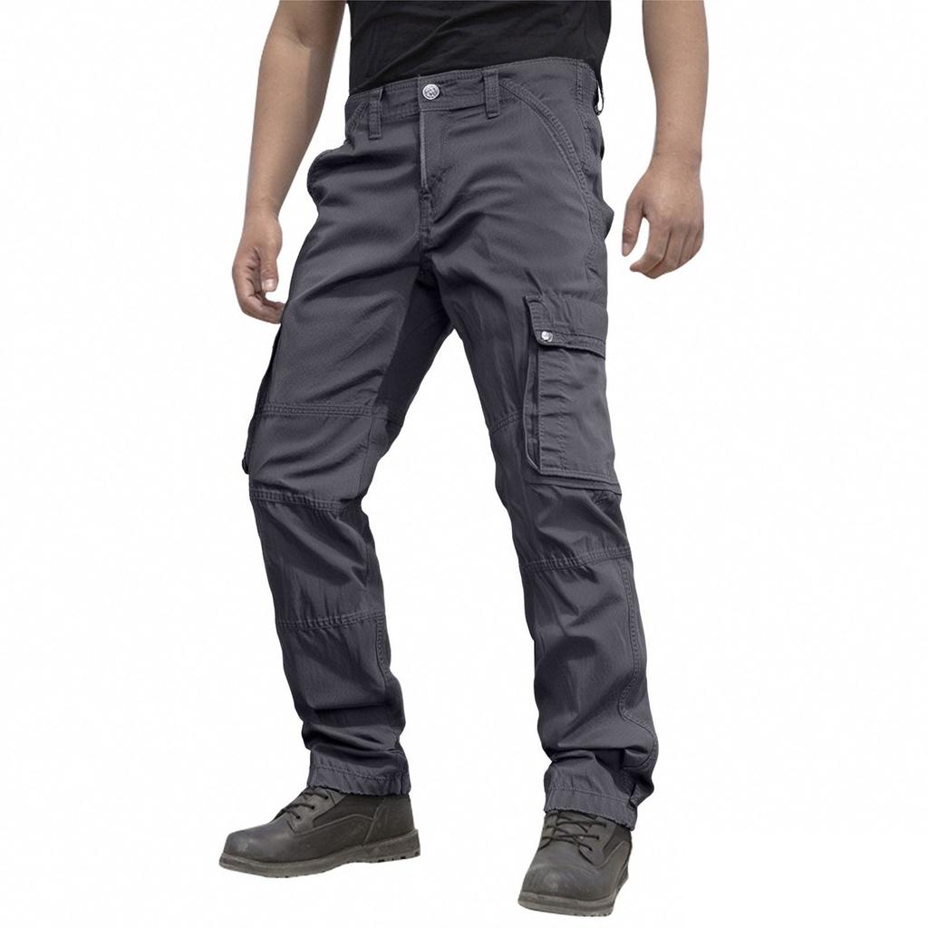 Men's Casual Pants, Straight Work Pants, Men's Multi-pocket Long Pants