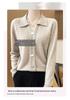 2025 Autumn/Winter Women's Fashionable Long Sleeve Knit Cardigan - Stylish & Comfortable Sweater Jacket Top