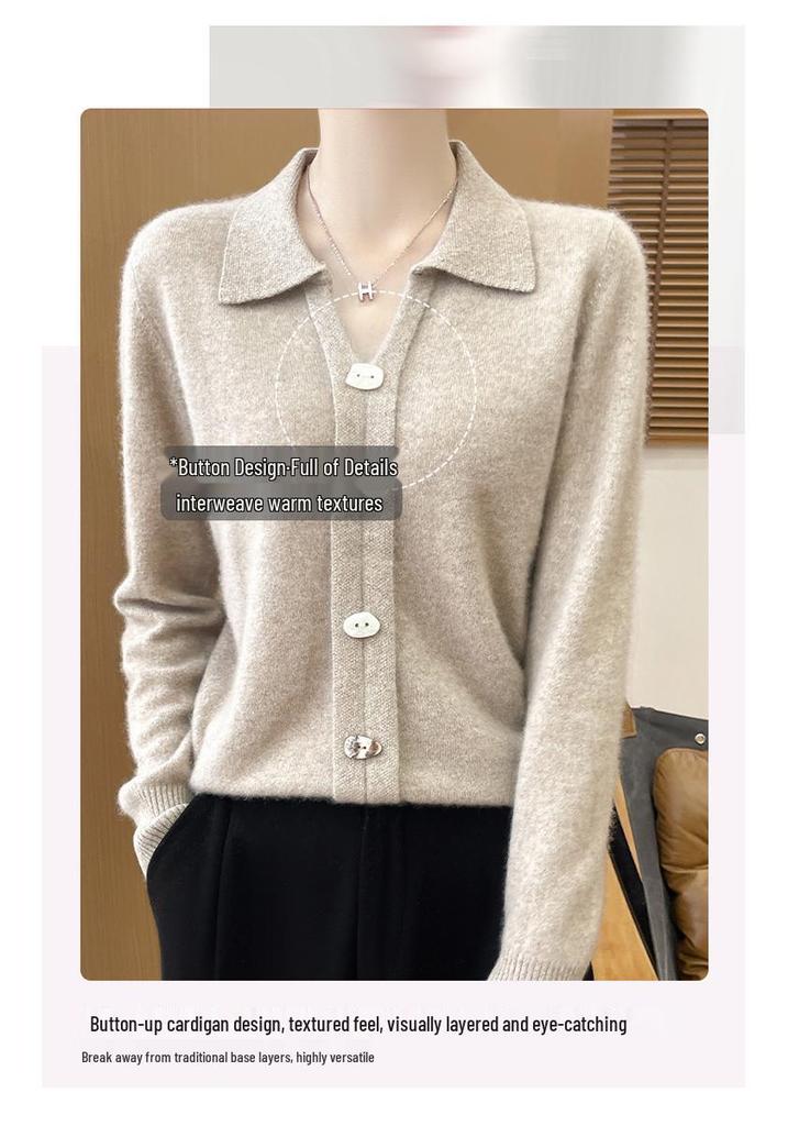 2025 Autumn/Winter Women's Fashionable Long Sleeve Knit Cardigan - Stylish & Comfortable Sweater Jacket Top