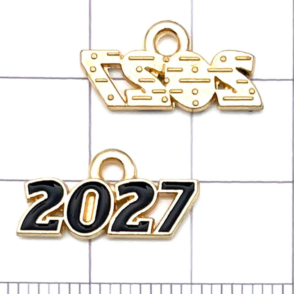 Набор из 10 цветных эмалированных сплавных подвесок с цифрами 2027 для DIY украшений и аксессуаров