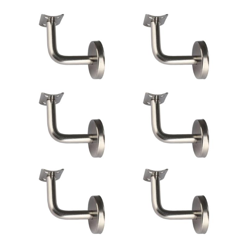 6Pcs Stainless Steel L Shaped Stair Handrail Brackets Wall Support Handrail Bracket for Modern Home And Commercial Use