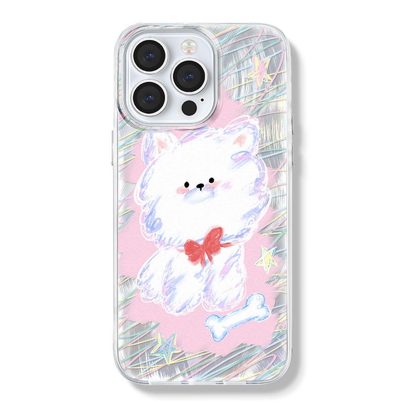 Zhitai Feather Yarn Transparent Phone Case for iPhone 14/13Pro/12/16Pro/15