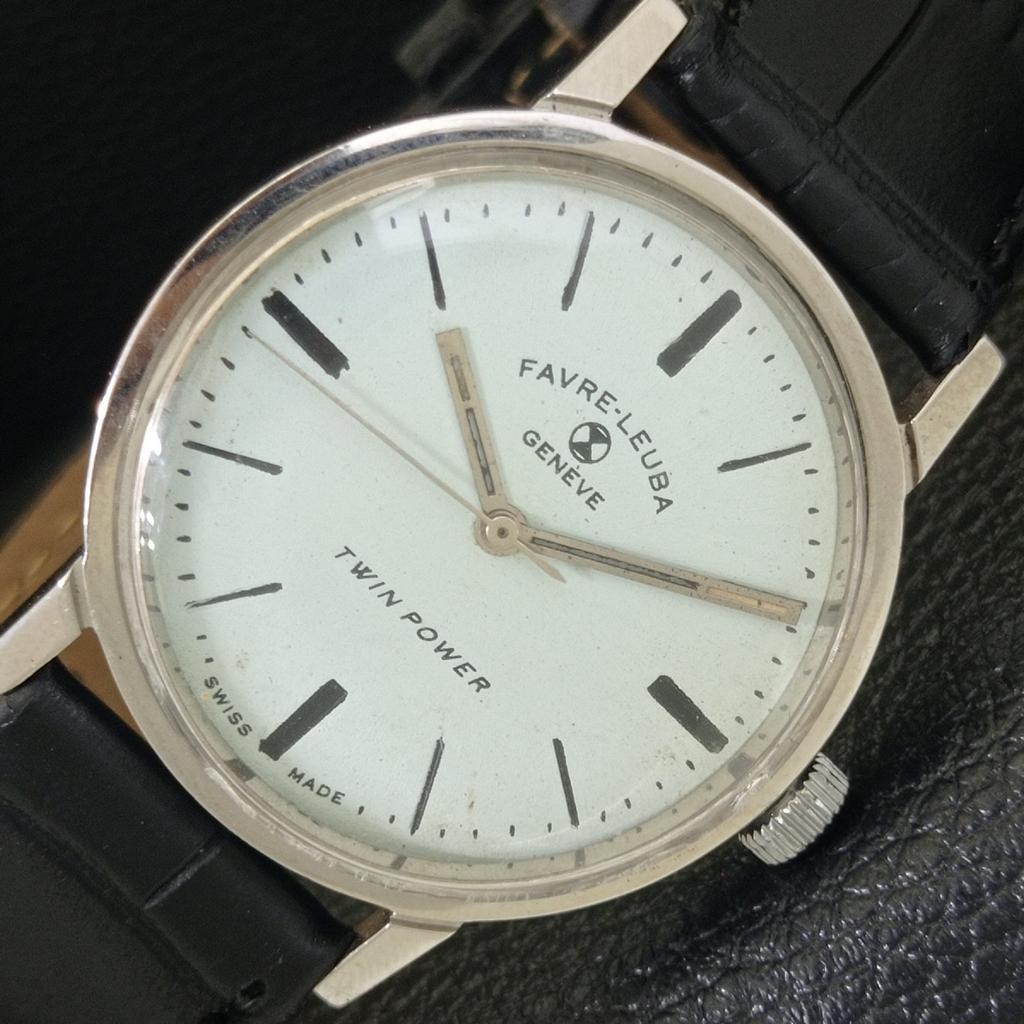 

SWISS VINTAGE FAVRE LEUBA TWIN POWER 253 HAND-WINDING MENS WATCH a703763-1 R213e-a703763